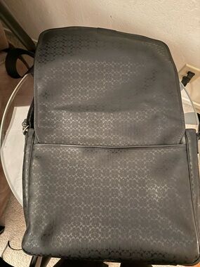 Coach Black Signature Monogram Messenger Bag